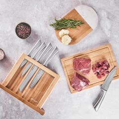 Emsan Matriks 7 Parça Snd Kesme Tahtalı Bıçak Seti Paslanmaz (Kesme Tahtası Hediyeli)