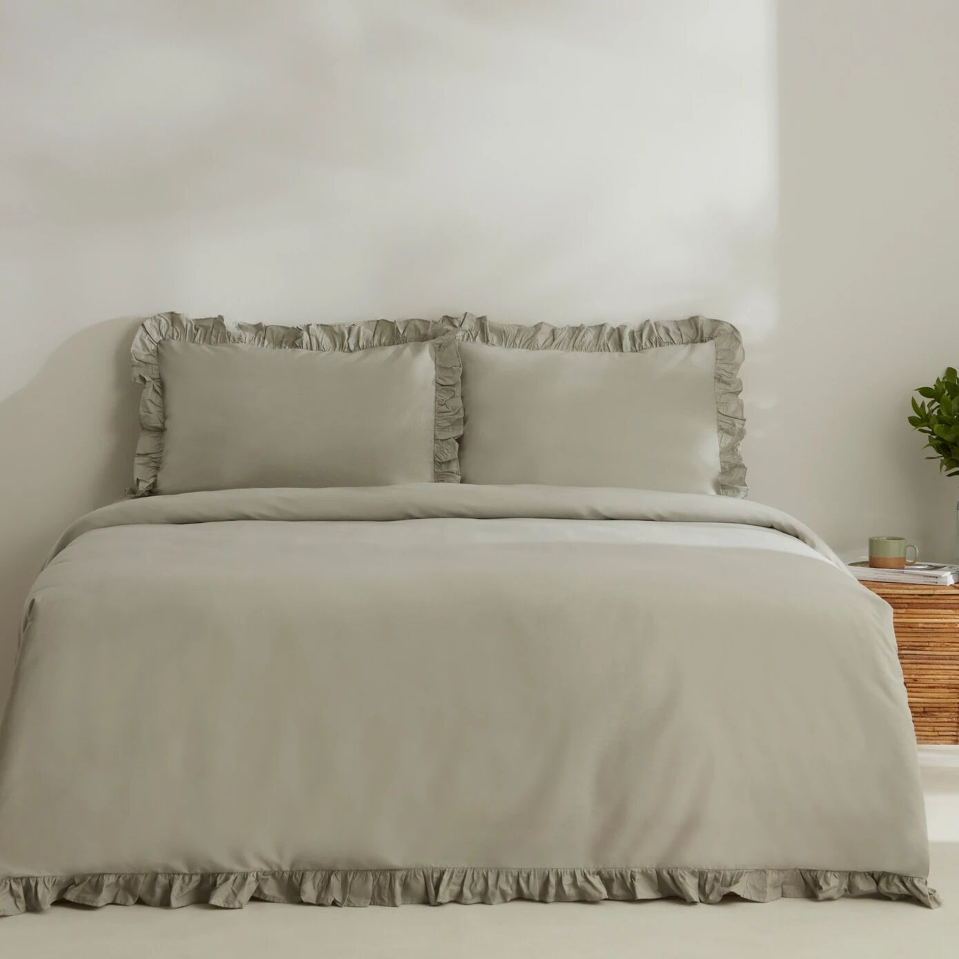 Karaca Home Pure Ruffle %100 Pamuk Tek Kişilik Nevresim Takımı Adaçayı