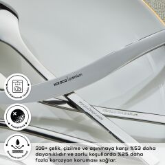 Karaca 316 Premium Dora Platin 12 Kişilik 84 Parça Çatal Kaşık Bıçak Takımı
