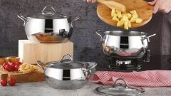 Kahramanlar Elit 6 Parça Büyük Boy Platin Güveç Tencere Seti