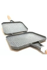 Taşhan T-0505 Greblon İç Dış Granit Ocak Üstü Tost Makinesi - 23x17 Cm