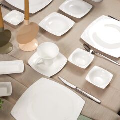 Karaca Fine Pearl Node 26 Parça 6 Kişilik Kare İnci Kahvaltı/Servis Takımı