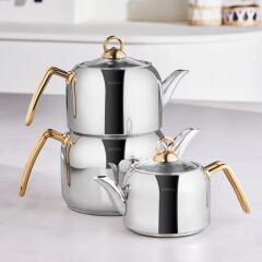 Karaca Tres 3'lü Çaydanlık Takımı Gold