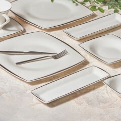 Karaca Fine Pearl Agate 26 Parça 6 Kişilik İnci Kahvaltı/Servis Takımı Platin