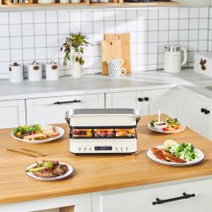 Karaca Presto 2 in 1 Digital 2009 Döküm Izgara ve Tost Makinesi Krem 2000W 6 Dilim Kapasiteli