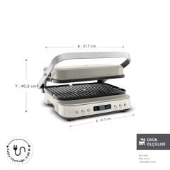 Karaca Presto 2 in 1 Digital 2009 Döküm Izgara ve Tost Makinesi Krem 2000W 6 Dilim Kapasiteli
