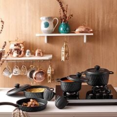 Karaca Biodiamond Döküm 7 Parça Fırın Eldiveni Hediyeli Tencere Seti