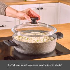 Karaca Biogranit Uraz 7 Parça Tencere Seti Gray