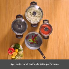 Karaca Biogranit Uraz 7 Parça Tencere Seti Gray