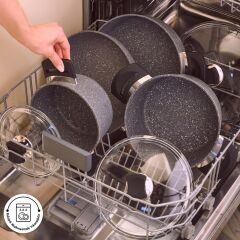 Karaca Biogranit Uraz 7 Parça Tencere Seti Gray