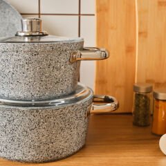 Karaca Biogranit Nare 7 Parça Tencere Seti Mavi