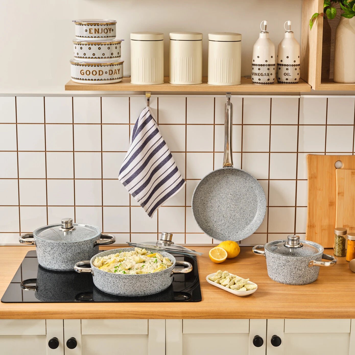 Karaca Biogranit Nare 7 Parça Tencere Seti Mavi