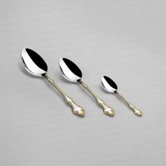 Nehir Adriana Altın Sade 84 Parça Kutulu Çatal Kaşık Bıçak Takımı