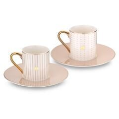 Jumbo Navy 2'li Kahve Fincan Takımı Beige