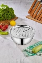 Cooker CKR3490 Paslanmaz Çelik 3 Parça Rendeli Süzgeçli Karıştırma Kabı