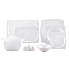 Emsan Fine Bone Meyra 61 Parça 12 Kişilik Kare Yemek Takımı