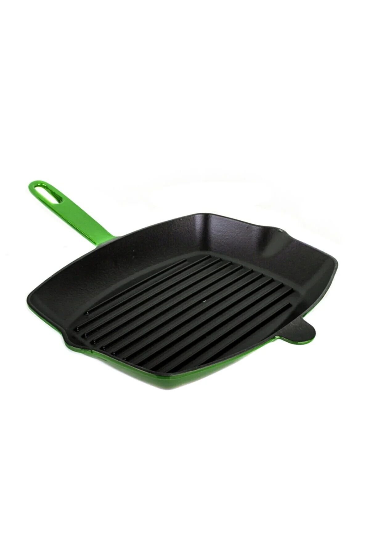 Aryıldız T/T Döküm Demir Dikdörtgen Grill Tava Majolik Yeşil - 26x32 Cm