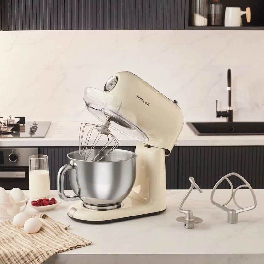 Homend Vintage Profashion 3027H Döküm Hamur Yoğurma Makinesi Krem 1500W 5,5L