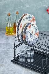 Cooker CKR2925 36x30 Cm 2 Katlı Metal Bulaşıklık - Siyah