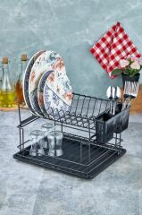 Cooker CKR2925 36x30 Cm 2 Katlı Metal Bulaşıklık - Siyah