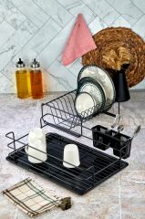 Cooker CKR2983 47x38 Cm 2 Katlı Metal Bulaşıklık - Siyah