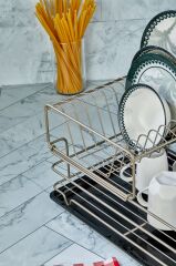 Cooker CKR2986 47x38 Cm 2 Katlı Metal Bulaşıklık - Saten