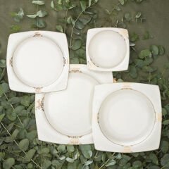 Karaca Fine Pearl Barok 26 Parça 6 Kişilik Kare İnci Kahvaltı/Servis Takımı