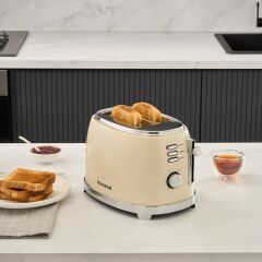Homend Vintage Breadfast 1527H 2 Dilim Kapasiteli Ekmek Kızartma Makinesi Krem