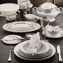 Evaliza Crown 60 Parça 12 Kişilik Yemek Takımı - Platin