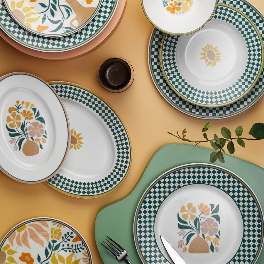 Kütahya Porselen 885631 Bone Kalipso 50 Parça 12 Kişilik Yemek Takımı DG-755