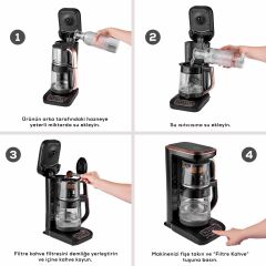 Karaca Robotea Pro 4 in 1 Konuşan Cam Çay Makinesi Black Chrome