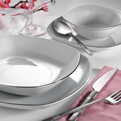 Kütahya Porselen Efes 24 Parça 6 Kişilik Yemek Takımı - Platin File