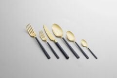 Nehir Dalyan Altın Lacivert Sedef 36 Parça Kutulu Çatal Kaşık Bıçak Takımı