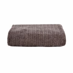 Karaca Home Sandra Çift Kişilik Balık Sırtı Desenli Pamuk Battaniye Gri