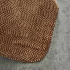 Karaca Home Sandra Çift Kişilik Balık Sırtı Desenli Pamuk Battaniye Bej