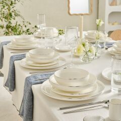 Karaca Red Carpet Collection Stream Bone Merope 53 Parça 12 Kişilik Yemek Takımı Platin