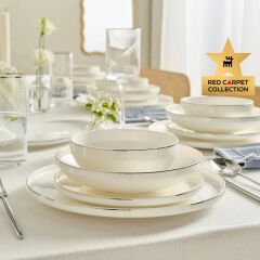 Karaca Red Carpet Collection Stream Bone Merope 53 Parça 12 Kişilik Yemek Takımı Platin