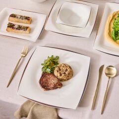 Karaca Fine Pearl Agate 58 Parça 12 Kişilik Yemek Takımı Gold