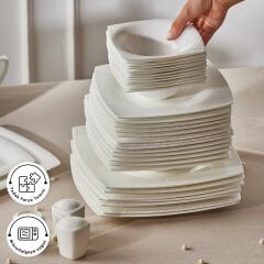 Karaca Fine Pearl Helen 58 Parça 12 Kişilik Kare Yemek Takımı