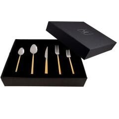 Jumbo 5300 Mat Altın 12 Kişilik 60 Parça Çatal Kaşık Bıçak Takımı