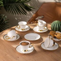 Emsan Rozzental 80 ml 6'lı Kahve Fincan Takımı