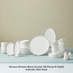 Karaca Stream Bone Sunset 34 Parça 6 Kişilik Kahvaltı Takımı Gold