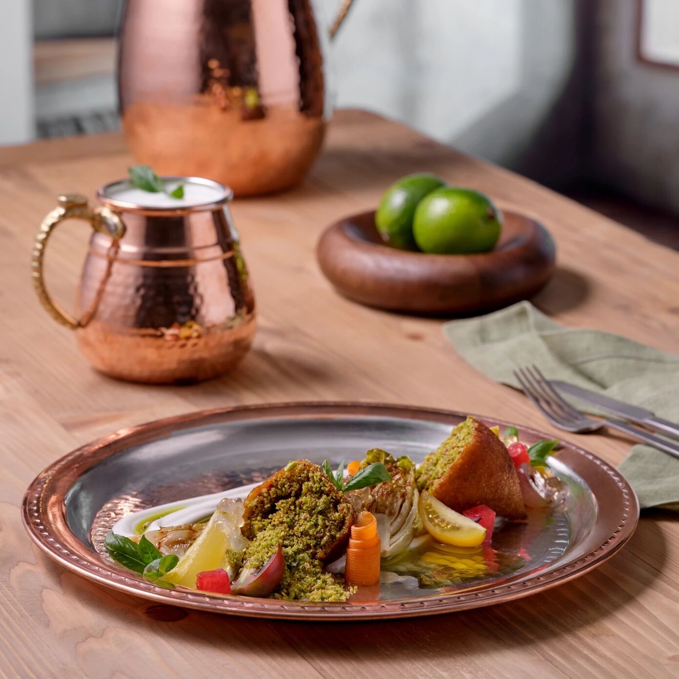 Emsan Göbeklitepe Bakır Servis Tabağı 28 Cm