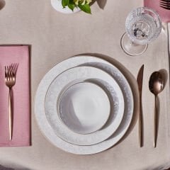 Karaca Elegance Bone Nola 24 Parça 6 Kişilik Yemek Takımı