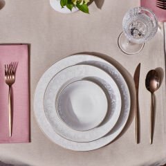 Karaca Elegance Bone Nola 24 Parça 6 Kişilik Yemek Takımı