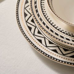 Karaca Elegance Bone Tria 24 Parça 6 Kişilik Yemek Takımı Siyah