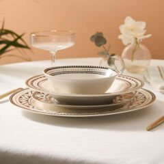 Karaca Elegance Bone Tria 24 Parça 6 Kişilik Yemek Takımı Siyah