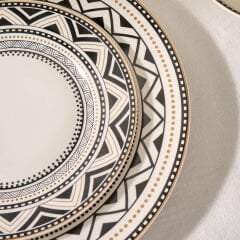 Karaca Elegance Bone Tria 24 Parça 6 Kişilik Yemek Takımı Siyah