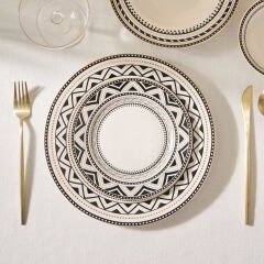 Karaca Elegance Bone Tria 24 Parça 6 Kişilik Yemek Takımı Siyah