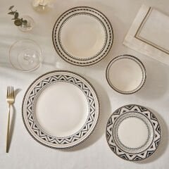 Karaca Elegance Bone Tria 24 Parça 6 Kişilik Yemek Takımı Siyah